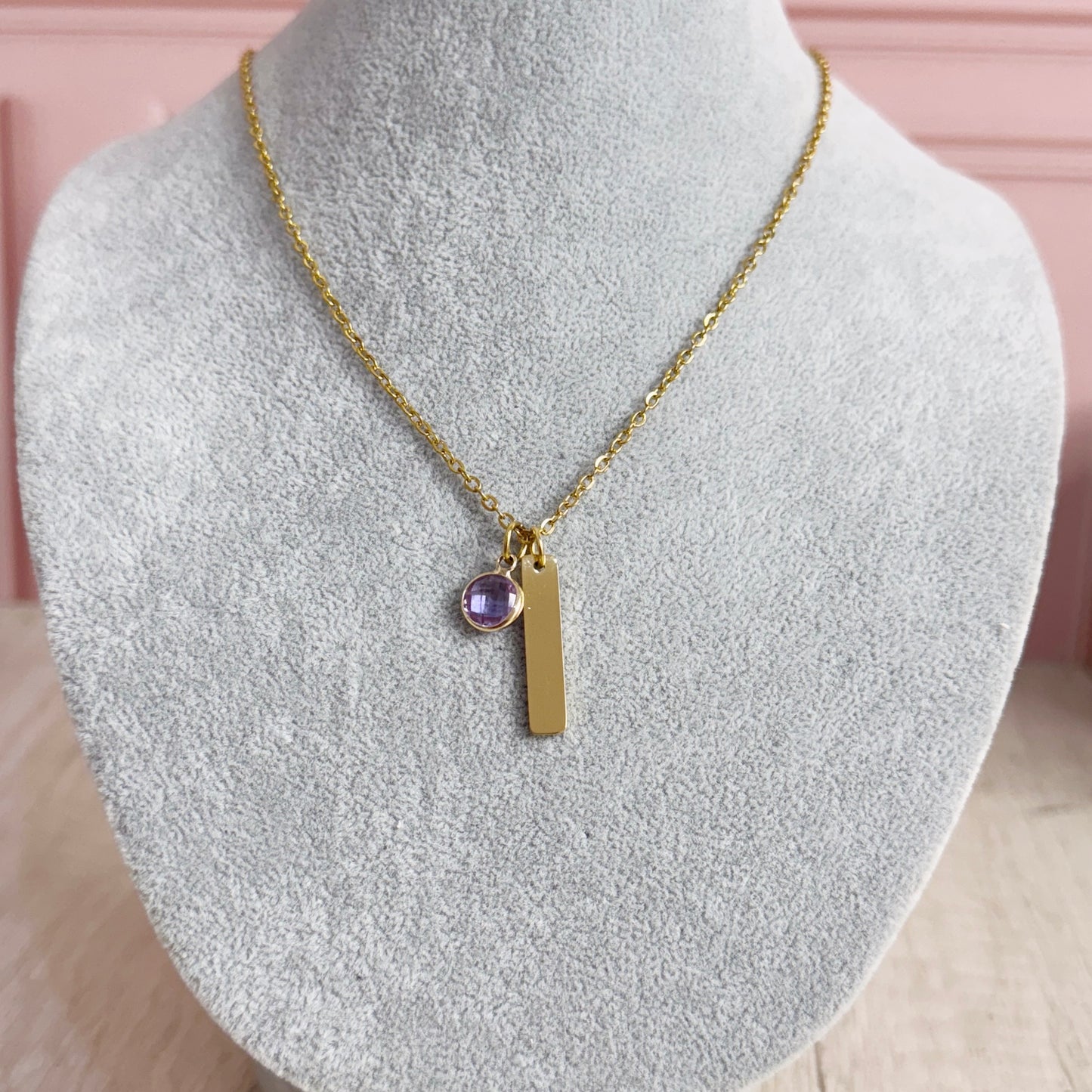 Collar rectangular con cristal