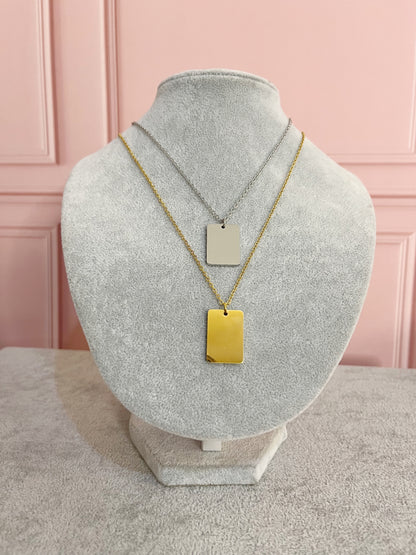 Collar placa cuadro