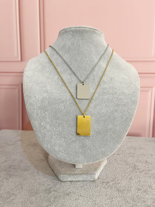 Collar placa cuadro