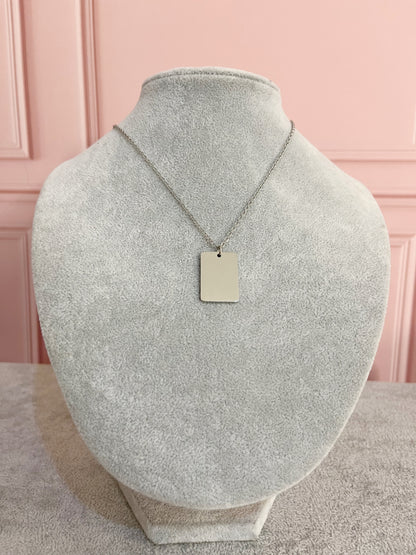 Collar placa cuadro