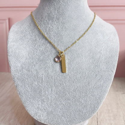 Collar rectangular con cristal