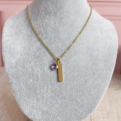 Collar rectangular con cristal