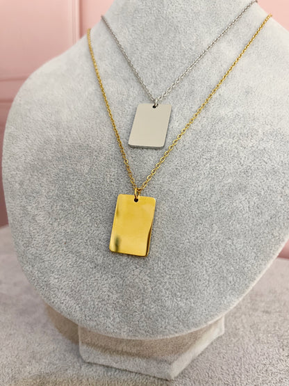 Collar placa cuadro
